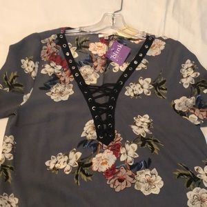 Gray Mini floral dress